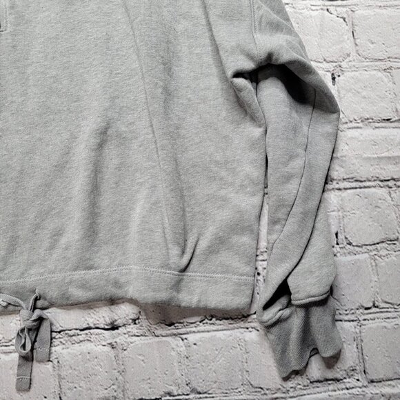Old Navy Half Zip Oversized Gray Pullover Drawstring Hem Size M - Picture 7 of 12